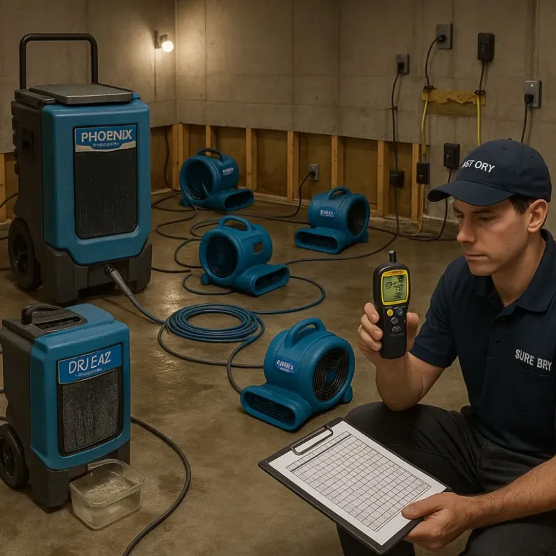 Structural Drying and Dehumidification process in Everett, PA